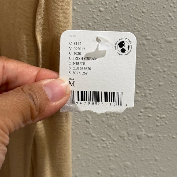 Free People Beach NWT Size Medium Tan Carta Tee Shirt Midi Dress Comfort Boho - Picture 5 of 8